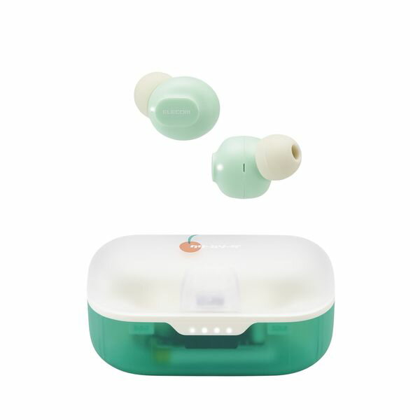 (LINEクーポン有)ELECOM エレコム LBT-TWS16CSGN ワイヤレスイヤホン Bluetooth 5．3 低遅延 タッチセンサー 超小型 AAC対応 密閉型 Type‐C充電 メロン LBTTWS16CSGN