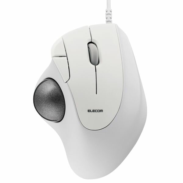 ELECOM エレコム M-IT11URWH トラックボール マウス 有線 5ボタン ベアリングユニット エルゴノミクス IST ホワイト MIT11URWH