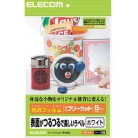 ELECOM エレコム EDT-FFW フリーラベル EDTFFW フリーカットラベル ホワイト光沢フィルム フリーカットフィルムラベル フリーラベルEDT-FFW フイルムラベル