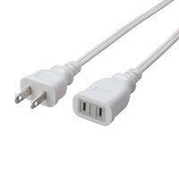 ~2 Holes - ELECOM エレコム T-E2250 電源延長ケーブル TE2250 延長コード 電源ケーブル 電源タップ ホワイト
