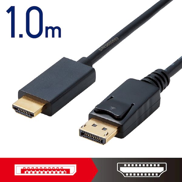 GR ELECOM CAC-DPHDMI10BK ϊP[u^DisplayPort|HDMI^1D0m^ubN CACDPHDMI10BK