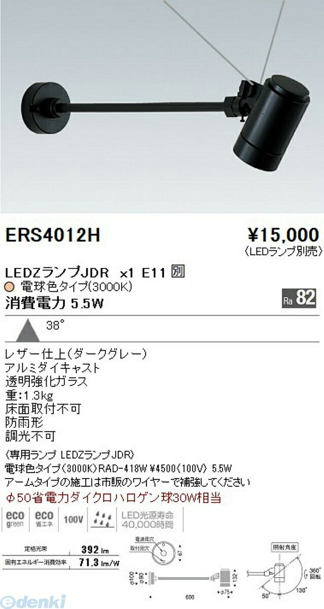 遠藤照明 ENDO ERS4012H アウトドアスポットLEDZLAMP JDR5W 広角 ×1