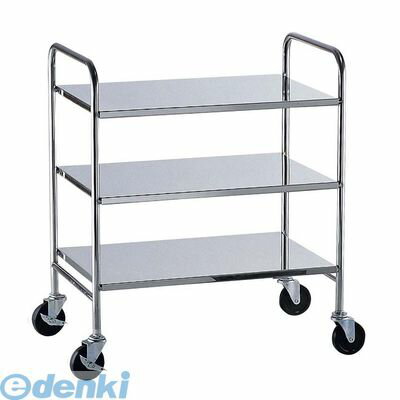 HKT2301 TKG 18−8衛生フラットワゴン 3段 ゴム車 4905001104596