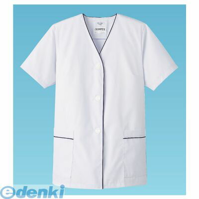SHK421 白衣・半袖 FA−382 ホワイト S 4905001553196 サンペックスイスト サーヴォ SERVO