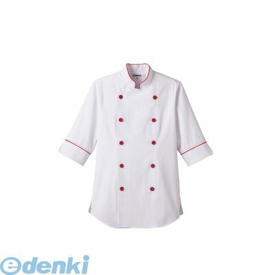 SKC5204 ショップコート ET−1139 ホワイト×レッド LL 4905001571879 サンペックスイスト サーヴォ SERVO