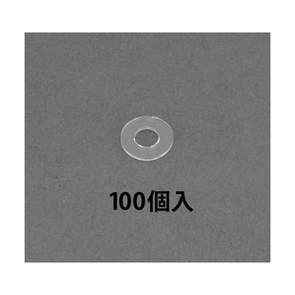 「直送」エスコ EA945AP-213 M　3　／3．3x8x0．8　mm　平ワッシャー ポリカ／100枚 EA945AP213【キャンセル不可】