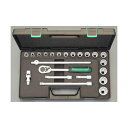 【即納在庫品】「直送」【個人宅配送不可】 エスコEA617DC-16 直送 代引不可・他メーカー同梱不可 1/2”DR ソケットレンチセット EA617DC16
