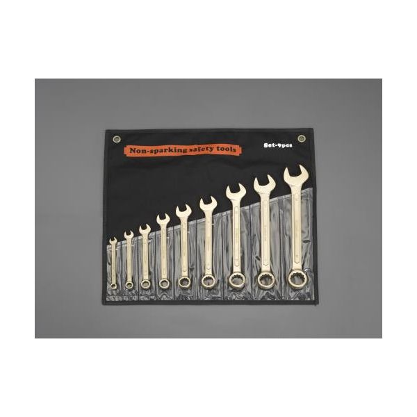 【即納在庫品】「直送」【個人宅配送不可】 エスコEA643BA-109 直送 代引不可・他メーカー同梱不可 9点 片目片口スパナセット ノンスパーキング EA643BA109