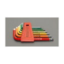 【個人宅配送不可】【即納在庫品】「直送」エスコ EA573LF-100 7本組 Ball Hexagon 六角棒レンチ EA573LF100