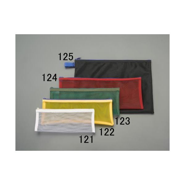 【即納在庫品】「直送」【個人宅配送不可】エスコ EA509AD-121 250x 80mm 小物袋 ナイロンメッシュ／ホワイト EA509AD121