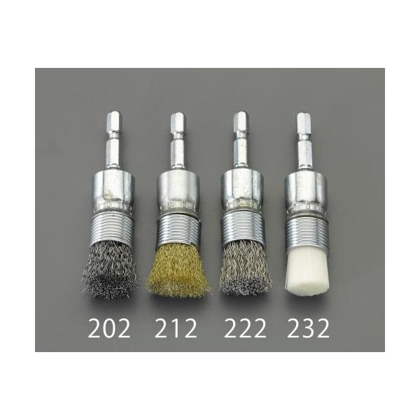 (LINEクーポン有)【個人宅配送不可】【即納在庫品】「直送」エスコ EA819BL-212 20mm 六角軸 軸付ブラシ エンド型／ステンレス EA819BL212