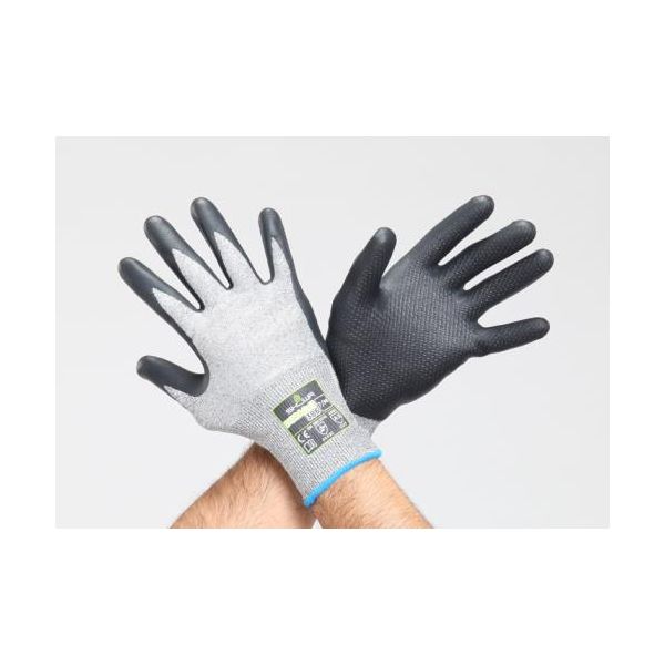 【個人宅配送不可】【即納在庫品】「直送」エスコ EA354GJ-81 M 手袋 耐切創/高強度PE系・ニトリルコート EA354GJ81