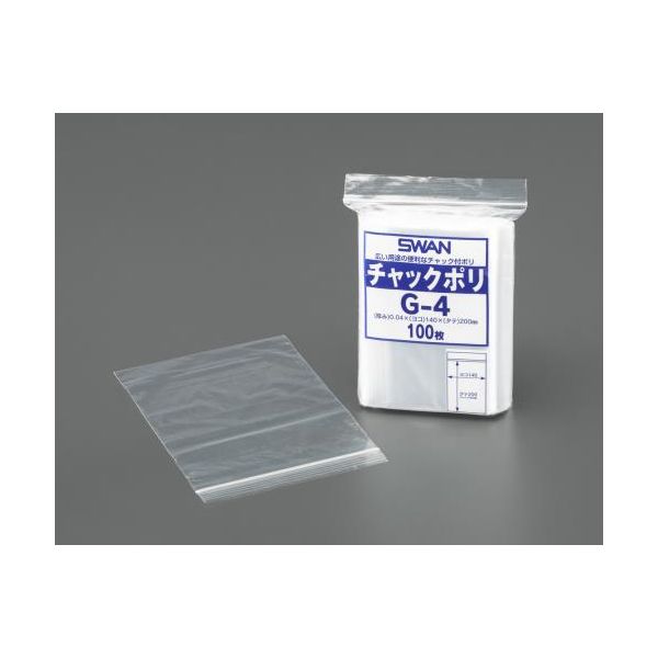 【即納在庫品】「直送」エスコ EA944CS-61 340x480mm ポリ袋 チャック付／100枚 EA944CS61