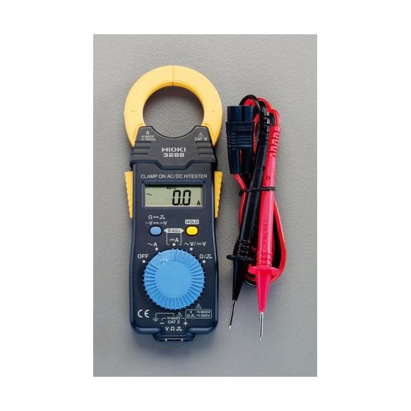 ●直流・交流電流…100.0/1000A(直流)基本確度: ±1.5% rdg. ±5 dgt.(交流)(10〜500 Hz 平均値整流)基本確度 45 - 66 Hz : ±1.5% rdg. ±5 dgt.●直流電圧…419.9m/4.199/41.99/419.9/600V基本確度: ±1.3%rdg. ±4 dgt.●交流電圧…4.199/41.99/419.9/600V基本確度: ±2.3% rdg. ±8 dgt. (30〜500 Hz 平均値整流)●抵抗…419.9Ω〜41.99MΩ基本確度: ±2% rdg. ±4 dgt.●導通…419.9Ω●周波数…10Hz〜500Hz(DC)●電源…CR2032×1個●クランプ内径…φ35mm●サイズ…57(W)×16(D)×180(H)mm●重量…150g●その他機能…導通 (50 Ω ±40 Ω) 以下でブザー音 データホールド オートパワーセーブ オートゼロ (DC A)●表示…LCD max. 4199 dgt. 表示更新レート 2.5 回/秒●連続使用時間…60時間●測定可能導体径…φ 35 mm 以下●付属品…コイン型リチウム電池 (CR2032) ×1 携帯用ケース×1 テストリード×1 取扱説明書 ×1●小型軽量でAC/DC両用タイプ●UPS非常用バッテリや電車用モータなど大電流測定に対応●周波数測定機能はありません。類似商品はこちら エスコ EA708AB-6 直送 代引不可・38,723円 エスコ EA708AD-4 直送 代引不可・11,316円 エスコ EA708D-18 直送 代引不可・28,969円 エスコ EA708D-28 直送 代引不可・36,256円 エスコEA708AB-100 直送 代引不可27,945円 エスコ EA708D-13 直送 代引不可・23,754円 エスコ EA708D-13G 直送 代引不可19,587円 エスコ EA708D-17A 直送 代引不可25,839円 エスコ EA708D-14A 直送 代引不可15,420円 エスコ EA708SN-2 直送 代引不可・78,662円 エスコ EA708D-1A 直送 代引不可・12,294円 エスコEA708AE-1 直送 代引不可・他34,529円　