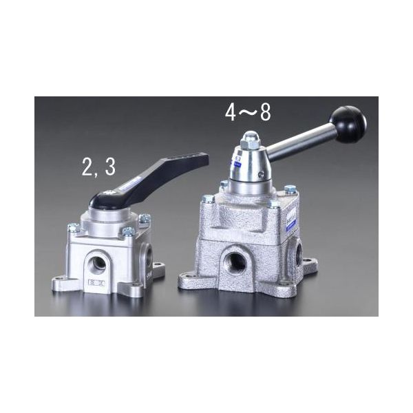 【即納在庫品】「直送」【個人宅配送不可】 エスコ EA153EA-2 直送 代引不可・他メーカー同梱不可 1/4RC4方向手動切替バルブ EA153EA2【キャンセル不可】