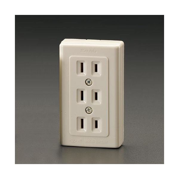 Rakuten - (LINEクーポン有)【個人宅配送不可】【即納在庫品】「直送」エスコ EA940CH-13 125V/15A薄角形コンセント 3クチ EA940CH13【キャンセル不可】