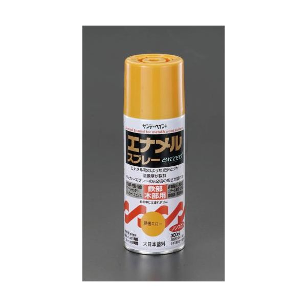 ●ツヤあり●内容量：300ml●カラー：建機エロー●塗り面積(2回塗り)：1.0〜1.5m2●乾燥時間(指触)：20℃：約30分、冬期：約60分　　　　　　(半硬化)：20℃：約60分、冬季：約2時間●塗膜がきわめて厚くぬれるので、ラッカースプレーに比べて約2倍の広さが塗れます。●門扉、シャッター、物置、家具、工作品へ塗布するだけでしっとりとしたツヤに仕上がります。●油性タイプ類似商品はこちらエスコ EA942EM-22 300mlエナメ1,299円エスコ EA942EM-31 300mlエナメ1,299円エスコ EA942EM-29 300mlエナメ1,299円エスコ EA942EM-28 300mlエナメ1,299円エスコ EA942EM-26 300mlエナメ1,299円エスコ EA942EM-24 300mlエナメ1,299円エスコ EA942EM-25 300mlエナメ1,299円エスコ EA942EM-21 300mlエナメ1,299円エスコ EA942EM-23 300mlエナメ1,299円エスコ EA942EM-33 300mlエナメ1,252円エスコ EA942EM-122 EA942EM1,252円エスコ EA942EM-121 EA942EM1,252円　