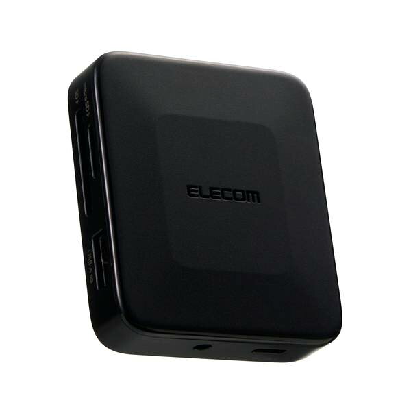 ELECOM エレコム DST-N071BPBK USB Type-C ハブ ドッキングステーション 磁力固定 7in1 PD最大出力90W 5Gbps 持ち運び マグネットリング付 ブラック DSTN071BPBK