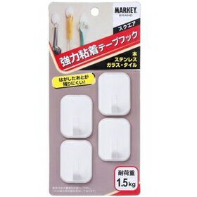 (LINEクーポン有)大一鋼業 4953759100391 強力粘着テープフック　スクエア　ST-2　4個入...