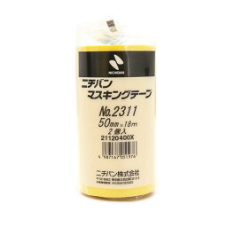 ニチバン 2311-50 【10個入】 車両用マスキングテープ 黄50mm 2巻 231150