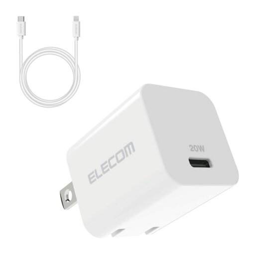 ELECOM エレコム MPA-ACLP04WH USB Type−C 充電器 PD対応 20W TypeC−ライトニングケーブル同梱 1.5m スイングプラグ 小型 ホワイト MPAACLP04WH ELECOM エレコム MPA-ACLP04WH USB Type−C 充電器 PD対応 20W TypeC−ライトニングケーブル同梱 1.5m スイングプラグ 小型 ホワイト MPAACLP04WH