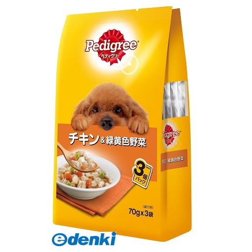 Pedigree - (LINEクーポン有)マースジャパンリミテッド P116 ペディグリー成犬用チキン＆緑黄色野菜70g×3袋 ドッグフード パウチ ペディグリーパウチ ウェット 元気な毎日サポート ペット 成犬用元気な毎日サポート