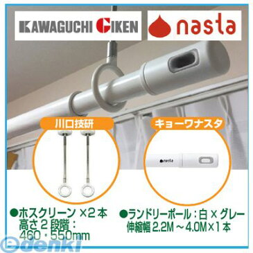 川口技研&ナスタ SPC-W【2】+KS-NRP003-40P-GR【1】 【セット品】ホスクリーンSPC−W2本+ランドリーポール1本の物干セット SPCW【2】+KSNRP00340PGR【1】