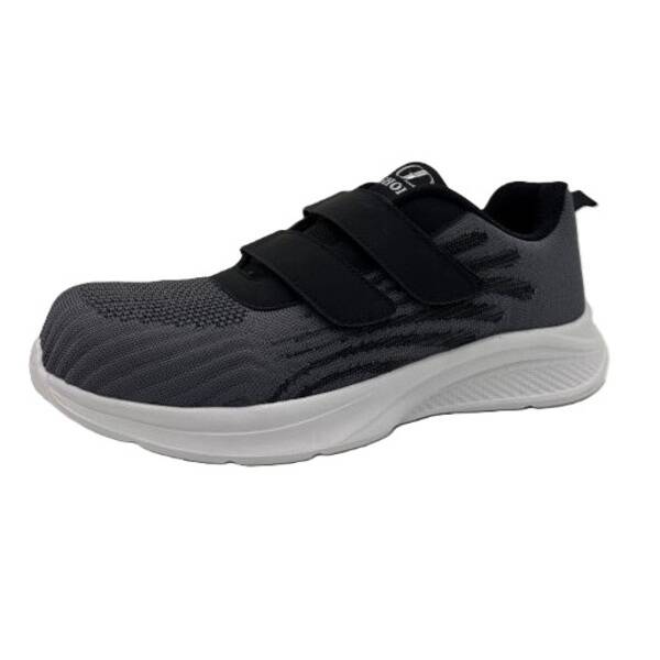 【商品説明】●ニット素材を使用し、通気性も良い軽量のセーフティーシューズです。●脱ぎ履きが簡単なマジックタイプです。●ブラック、グレー、ネイビーの3色展開です。●サイズ展開：24.5〜27.0、28.0cm●甲被：ニット+合成皮革●先芯：樹脂●靴底：EVA●ワイズ：3E●重量：片足約240g/26.0cm セーフティシューズ