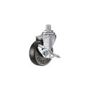 ハンマーキャスター 415A-1R65 A型ねじ式 自在SP付 ゴム車65mm UNF 125-6530【キャンセル不可】 ねじ込み旋回式ゴム車輪 ストッパー付