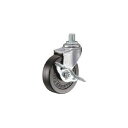 ハンマーキャスター 415A-1R75 A型ねじ式 自在SP付 ゴム車75mm UNF 125-6556【キャンセル不可】 ねじ込み旋回式ゴム車輪 ストッパー付