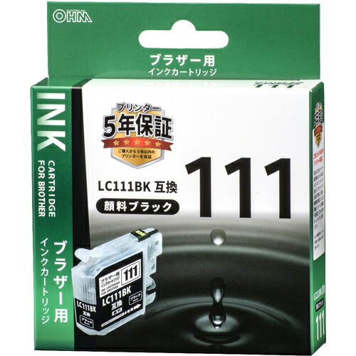 (LINEクーポン有)オーム電機 INKB111BBK プラザー用 LC111BK互換 INK-B111B-BK 顔料ブラック ブラザー..