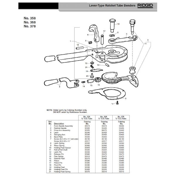 リジッド RIDGID 35450 スイング アーム F/378