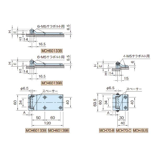イマオコーポレーション IMAO MCH705910B マシナリーヒンジ MCH705910B