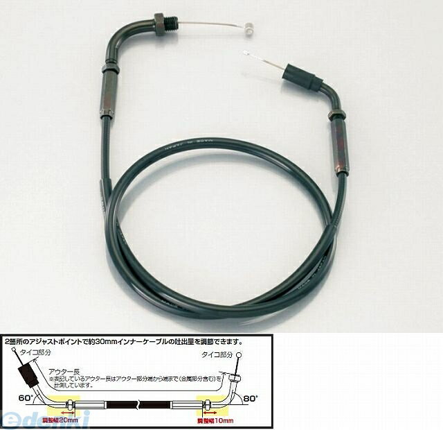 キタコ KITACO 905-0550650 Sケーブル BK 650MM 9050550650 マルチスロットルケーブル ブラック 汎用