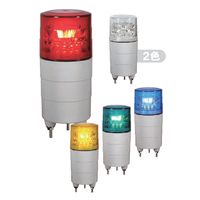 セット商品では御座いませんのでご注意下さい ●VL04M型　φ45 小型LED回転灯 ●多目的に使える小型タイプ回転灯では難しかった小型化を実現。ニコミニは、他では類を見ないφ45の超小型なのでスペースもとらず、今まで使いにくかったところにも使用できます。回転（流動）・点灯・点滅・2色発光にブザー内蔵。単色発光でのカラーも赤・黄・緑・青を用意。DC12V仕様もラインナップしています。●長寿命・高耐久性・省エネルギー光源には超高輝度LEDを使用。電球に比べ消費電力が少なく、さらに振動にも強いため長寿命。流動式のためモーターなどの磨耗トラブルもなく、グローブには耐候性、透光性に優れたアクリル樹脂を使用し、長くご使用できます。●新開発リフレクションシステム超高輝度LEDを効果的に閃光させる独自のプリズムリフレクションシステム。新たに開発したプリズムで、小型でもあらゆる角度から認識可能になりました。プリズム部で効率よく屈折・反射し、電球式の回転灯に近い閃光を放ちます。●ファクス紙出力を検知さらにファクス着信用にセンサーを搭載した機種もご用意。ファクスが届くと出力紙を検知し、お知らせします。仕様 分　　類 定格電圧 型　　式 グローブ色 制御入力 動　　作 消費電力 閃光数 使用電圧範囲 使用温度 質量 点灯 点滅 回転 ブザー ニコミニ単色発光 DC12V VL04M-D12N□ 赤・黄・緑・青 ● 1W 330回/分 ±10% -10℃〜50℃ 110g VL04M-D12A□ ● ● VL04M-D12B□ ● ● ● AC/DC24V VL04M-024K□ ● ● - VL04M-024N□ ● 330回/分 VL04M-024A□ ● ● VL04M-024B□ ● ● ● AC100V VL04M-100N□ ● 1.5W 120g VL04M-100A□ ● ● 2.5W 140g VL04M-100B□ ● ● ● AC200V VL04M-200N□ ● 120g ニコミニ2色発光 DC12V VL04M-D12CC クリア（赤緑2色） ● ● ● 1W 110g VL04M-D12DC ● ● ● ● AC/DC24V VL04M-024LC ● ● ● 160回/分 VL04M-024MC ● ● ● ● VL04M-024CC ● ● ● 330回/分 VL04M-024DC ● ● ● ● AC100V VL04M-100CC ● ● ● 2.5W 140g VL04M-100DC ● ● ● ● ニコミニファクス用 AC100V VL04M-100EYM 黄 ファクス用（回転動作のみ） 保護特性はIP23（正方向取付）、ブザー音圧は最大70dB（at1m）です。 □部にはグローブ色記号が入ります。（R：赤、Y：黄、G：緑、B：青） クリアタイプは赤回転（または赤点滅）＆緑点灯になります。 ファクス用は、出荷時に台座を組み付けしています。 電設工具・測定工具 ＞ 日恵製作所-回転灯-　