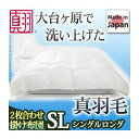 【個数：1個】 90400051 直送 代引不可・他メーカー同梱不可 スペイン産ホワイトダック 成熟羽毛寝具シリーズ 〔真羽毛〕 2枚合わせ掛け布団 シングル ロングサイズ