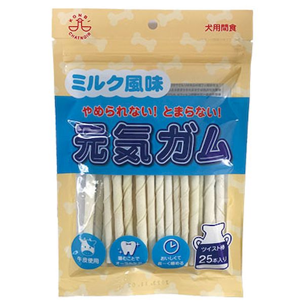 【12/5限定！抽選で最大100％ポイントバック】コンビ 4971829024774 KB Nミルク風味元気ガム ツイスト棒 25本入