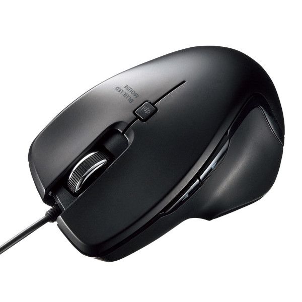 サンワサプライ MA-BLC180BK 有線Type-CブルーLEDマウス 5ボタン MABLC180BK