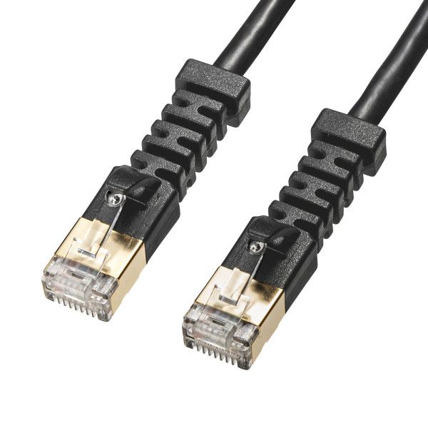 サンワサプライ KB-T6ASYL-05BK 4方向固定CAT6A STP LANケーブル KBT6ASYL05BK