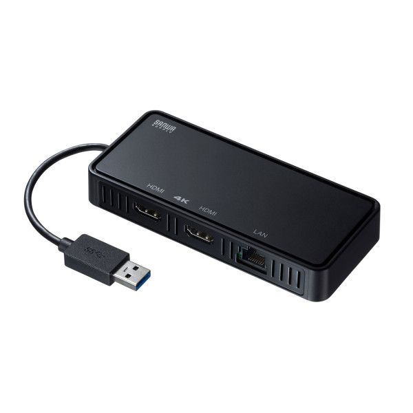 サンワサプライ USB-CVU3HD3 USB3．1－HDMIディスプレイアダプタ 4K対応・ 2出力・LAN－ポート付き USBCVU3HD3