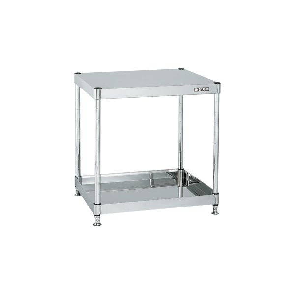 【個人宅配送不可】サカエ SAKAE CSPN4-6062 直送 代引不可・他メーカー同梱不可 ステンレスCSパールワゴン SUS430／固定タイプ／H640／2段 CSPN46062