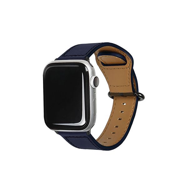 【個数:1個】EGD20587AW 直送 代引不可・他メーカー同梱不可 EGARDEN GENUINE LEATHER STRAP for Apple Watch 49/45/44/42mm Apple Watch用バンド ネイビー