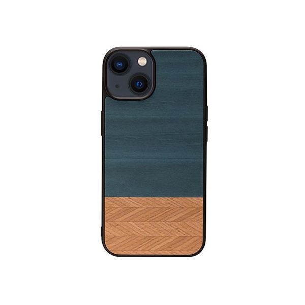 yF1zI23640I14M  sE[J[s Man  Wood VR؃P[X for iPhone 14 Plus Denim wʃJo[^