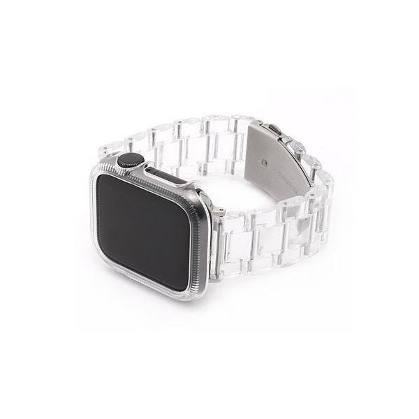 WP23103AW 直送 代引不可・他メーカー同梱不可 WEARPLANET 保護ケース付きクリアチェーンバンド for Apple Watch 44mm クリア