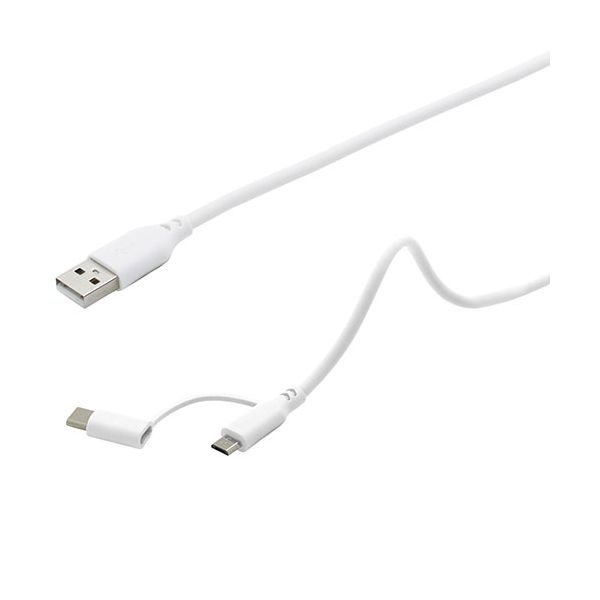 【個数:1個】BUSS2W100WHX5 直送 代引不可・他メーカー同梱不可 5個セット BAUT マシュマロ2Wayケーブル 1.0m WH