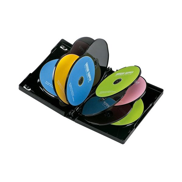 【個数：1個】DVD-TW10-01BKNX5 直送 代引不可・他メーカー同梱不可 5個セット サンワサプライ DVDトールケース 10枚収納・ブラック DVDTW1001BKNX5
