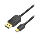 【個数:1個】HA-3158 直送 代引不可・他メーカー同梱不可 VENTION Mini DP to DPケーブル 4K対応 2m Black HA3158