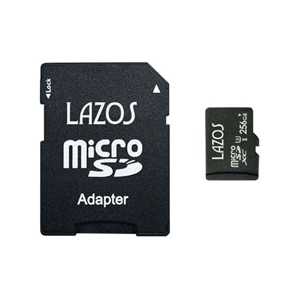 L-B256MSD10-U3X20 直送 代引不可・他メーカー同梱不可 20個セット Lazos microSDXCメモリーカード 256GB UHS－I U3 CLASS10 紙パッケージ LB256MSD10U3X20