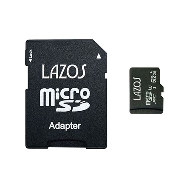 L-B512MSD10-U3X20 直送 代引不可・他メーカー同梱不可 20個セット Lazos microSDXCメモリーカード 512GB UHSͨ...