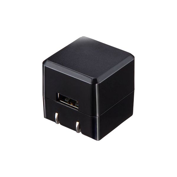 【個数：1個】ACA-IP70BKX5 直送 代引不可・他メーカー同梱不可 5個セット サンワサプライ キューブ型USB充電器 1A・高耐久タイプ・ブラック ACAIP70BKX5